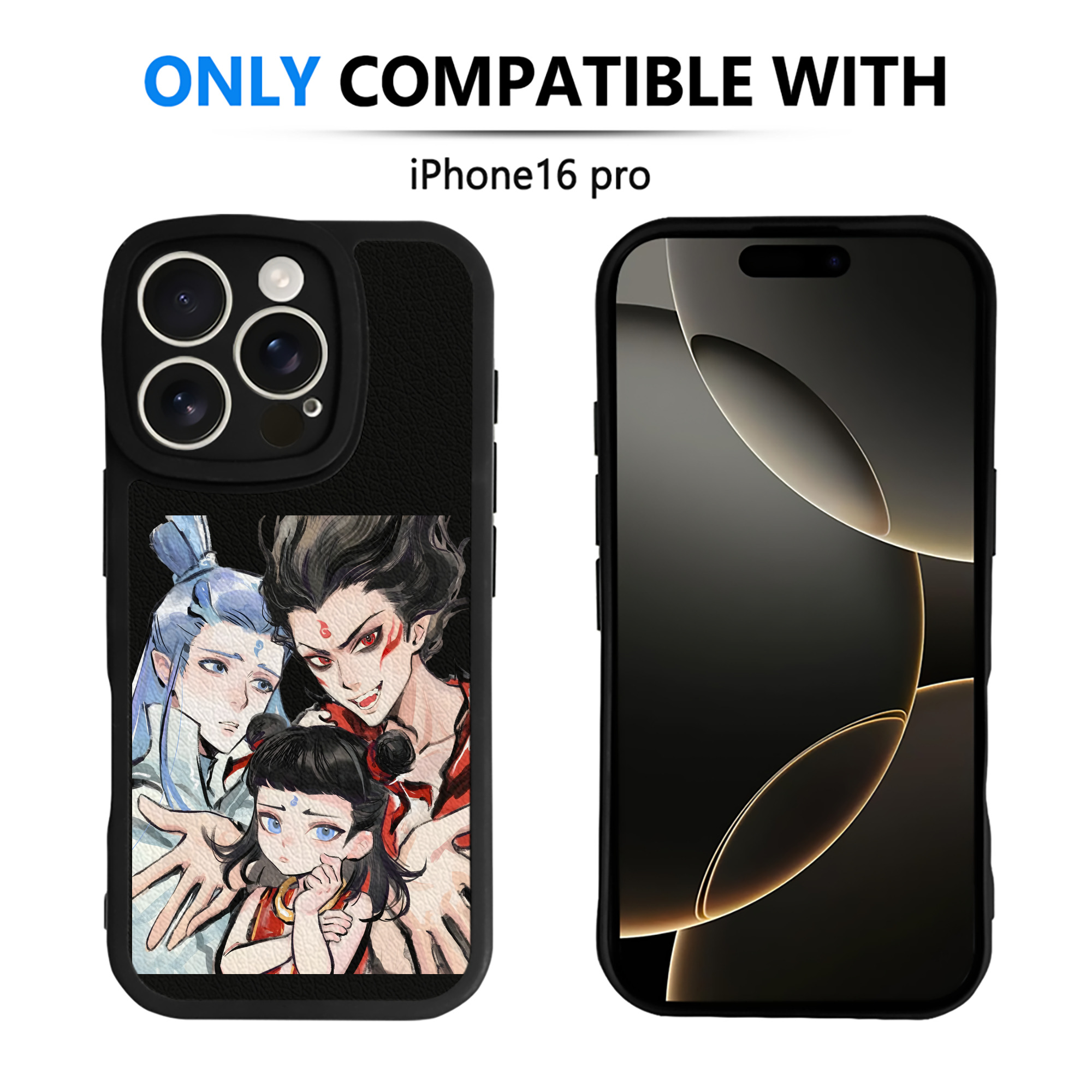 （画像用） Ne Zha 2 ナタ 魔童の大暴れ 【iPhone 16シリーズ対応】シリコンスマホケース（レザー調） 材質：シリコン